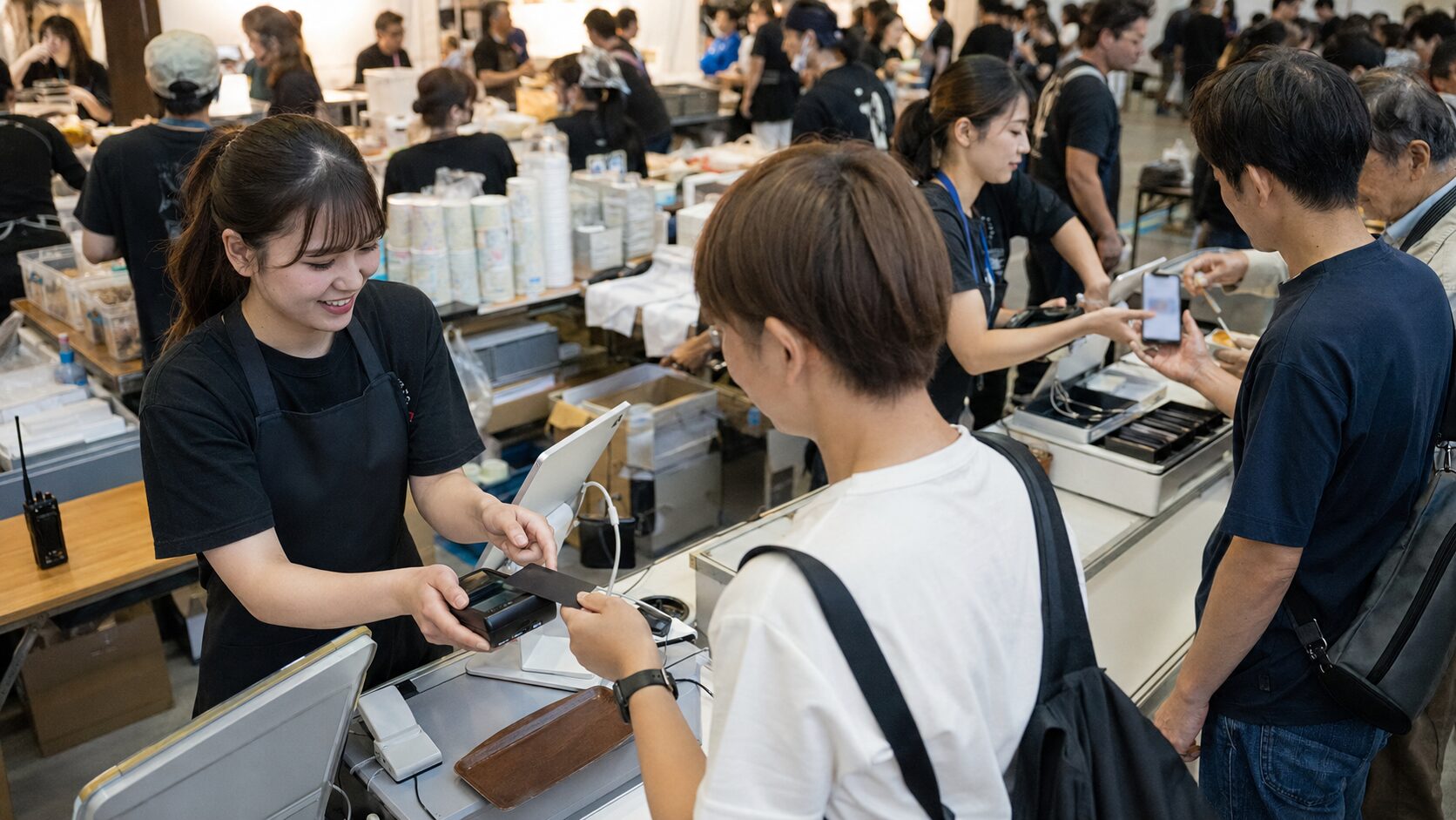 イベント飲食の決済方法とキャッシュレス会計を行うフード販売現場
