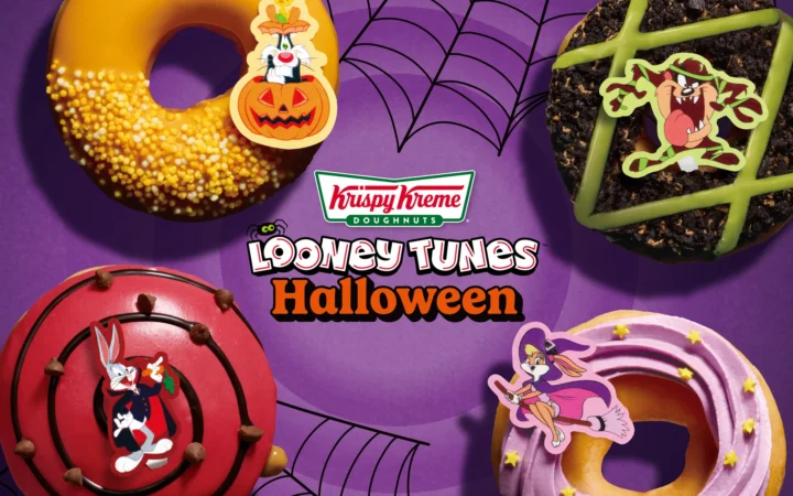 ルーニー・テューンズのキャラクターを飾ったクリスピー・クリームのハロウィン限定ドーナツ4種