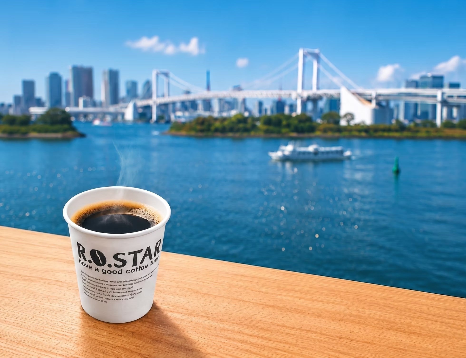 R.O.STAR Seaside Terraceから見えるレインボーブリッジ