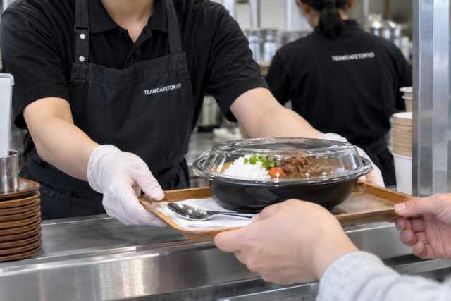 完成した料理を受け渡す提供工程