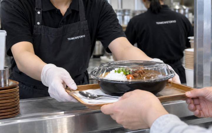 完成した料理を受け渡す提供工程