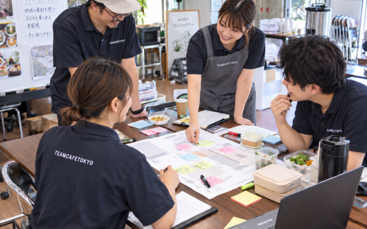 会場図と試作品を使った飲食企画の検討